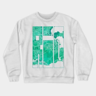 Rio de Janeiro, Brazil City Map Typography - Watercolor Crewneck Sweatshirt